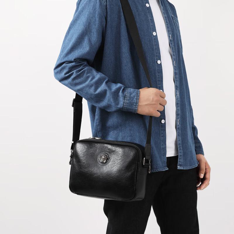 SCHWARZETIENNE Мужская кожаная сумка через плечо в стиле Business Casual