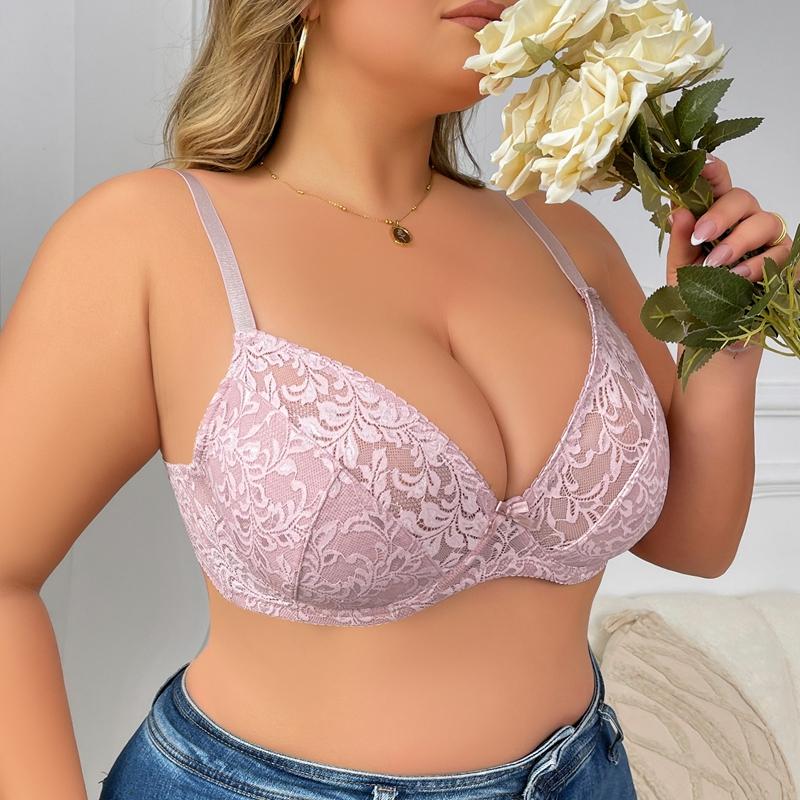 Женский ультратонкий бюстгальтер размера плюс, дышащий, с однослойной чашкой, сексуальный кружевной бюстгальтер на косточках, французская романтика
