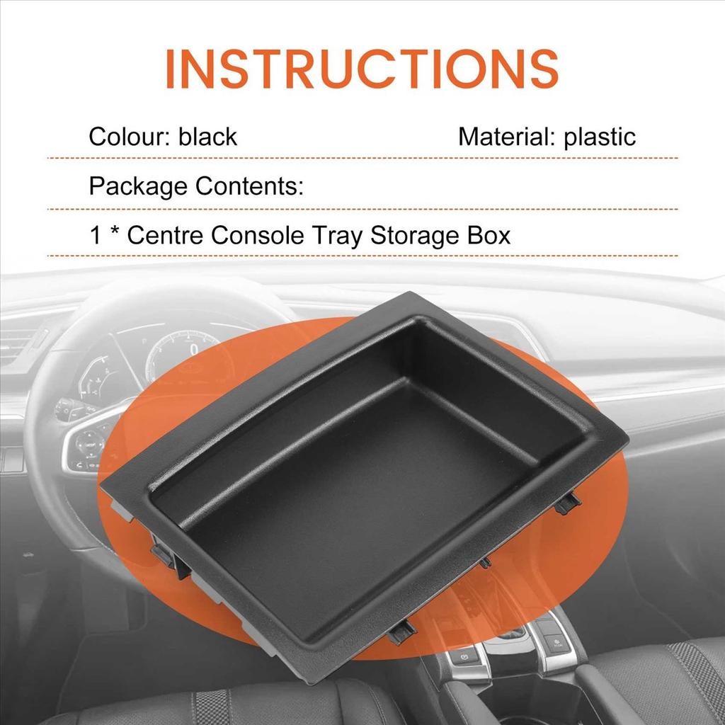 #466S 6Q0858719A Car Centre Console Tray Storage Box Compartment Shelf for- Polo 9N 2002-2008 (black)