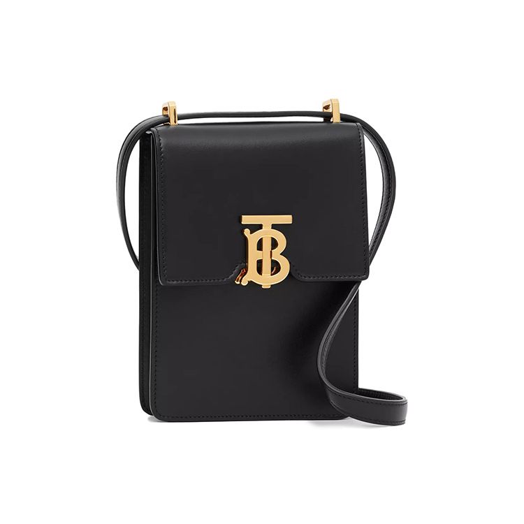 Burberry Robin TB Logo Leather Adjustable Shoulder Bag Women Shoulder Bag Black 80330421