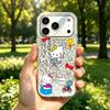 Разноцветный кейс-сборник с котиками для iphone XR 12 Air XS Max 14 18 Pro Max 15 16 Plus 17 Pro 11 13 Серебристый Блеск Трескающийся Фон