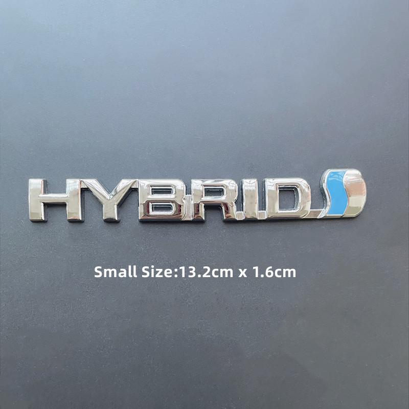 hxqgn9 3D Metal HYBRID Logo Side Fender Rear Trunk Emblem Badge Car Sticker Decals For Toyota Prius Camry Crown Auris Rav4s TRD