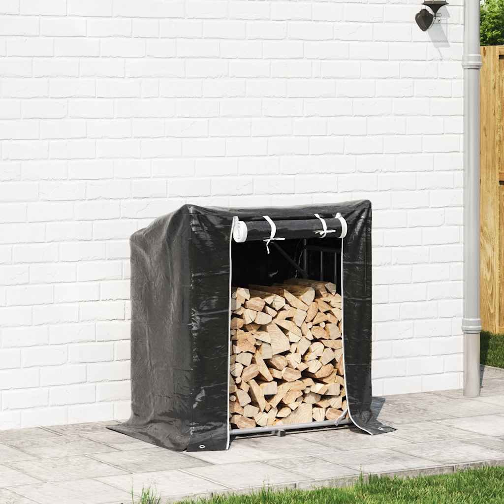 Firewood Rack with Rain Cover 101 x 61 x 110.5 cm Galvanized Steel