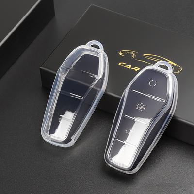 Новый мягкий прозрачный ТПУ чехол для ключа автомобиля BYD Atto 3 Han EV Dolphin 4 кнопки Пульт дистанционного управления Защитная крышка Автоаксессуары