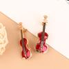 1Pc Fashion Elegant Red Violin Pins Brooches Lady Crystal Rhinestone Musical Instruments Brooch Pin Jewelry Accessories