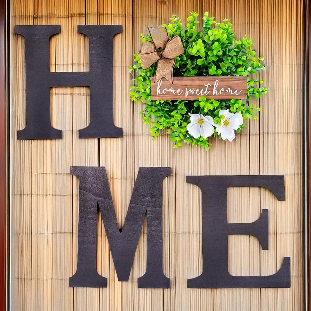Alphabet HOME Wooden Plaque Home Wooden Art Decorative Door Hanging Wall Hanging