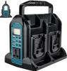 Hipoke Совместимый с Makita 18V 350W Мощный инвертор DC 18V в AC с 3 1 и светодиодной лампой 300lm для использования на открытом воздухе и в экстренных ситуациях Инвертор, 4-портовый 110-120V