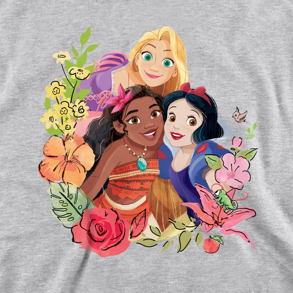 Disney Princess Childrens/Kids Rapunzel Moana Snow White Bouquet Heather Hoodie