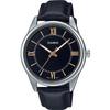 Men's Leather Band Wrist Watch MTP-V005L-1B5U