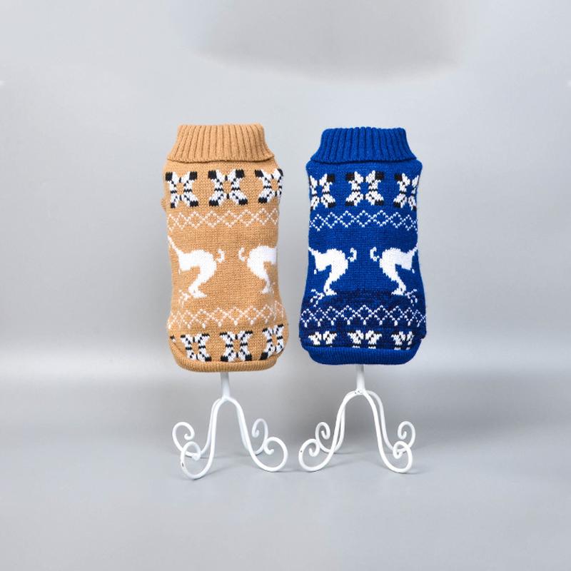 Свитер для щенков собаки, теплая вязаная рождественская одежда, зимний жилет, джемпер, толстовка с капюшоном для домашних животных XS-L
