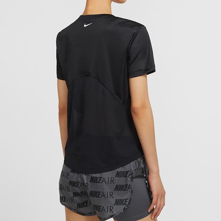 Nike Round Neck Short Sleeve Running T-Shirt Women Tops Black CN5185-010