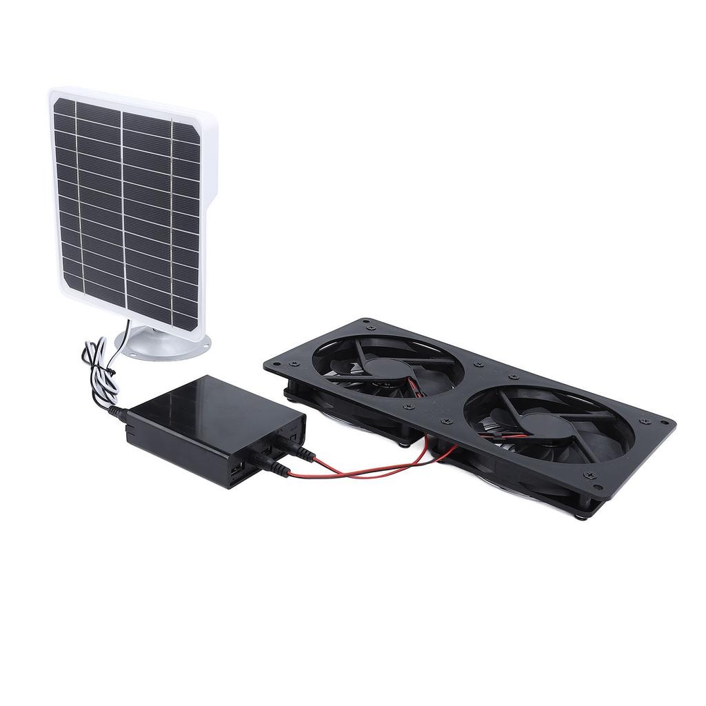 Solar Exhaust Fan IPX7 Waterproof Safe 20W Solar Panel Ventilation Fan with Energy Storage Box for Chicken Coop Pet