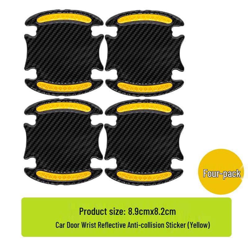 Car Door Anti-Collision Carbon Fiber Texture Reflective Protection Sticker