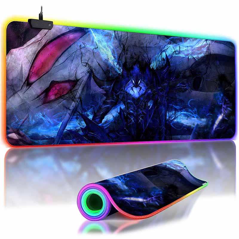 RGB-подсветка Коврик для мыши Аниме Solo Leveling Милые Аниме Девушки Большой Геймерские Аксессуары Overwatched Коврик для мыши Нескользящий Коврик для клавиатуры