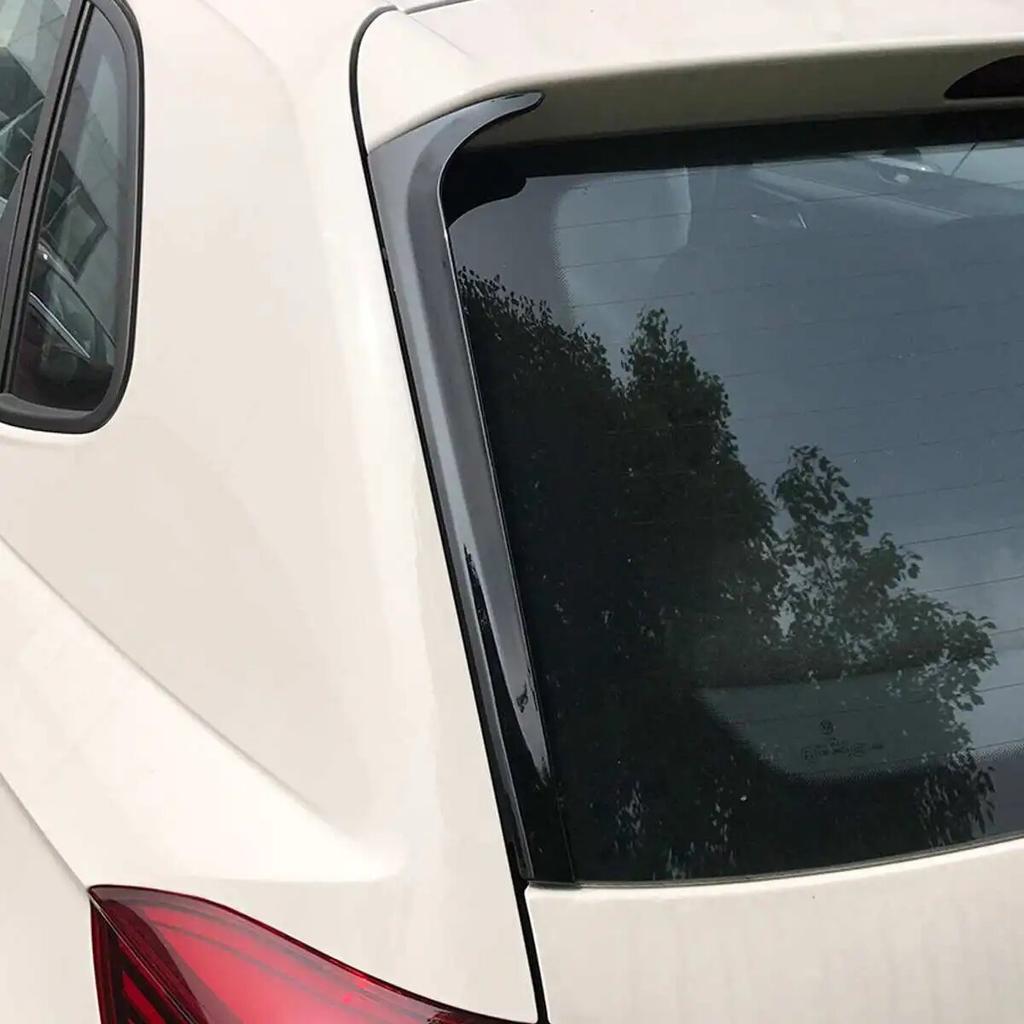 2 шт. для Volkswagen VW Polo MK6 2018 + сплиттер заднего стекла, боковые спойлеры на крыле, наклейка «Canard», автомобильные аксессуары, глянцевый черный