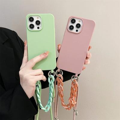 Чехол-кроссбоди с ремешком на запястье для iPhone 14 Plus 13 15 16 Pro Max 12 11 Mini X XR XS, регулируемый ремешок, мягкий чехол