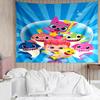 B-Baby Shark Tapestry for Bedroom Aesthetic Classroom Tapestries Wall Hanging for Living Room Dorm Office,Ideal Creative Gift