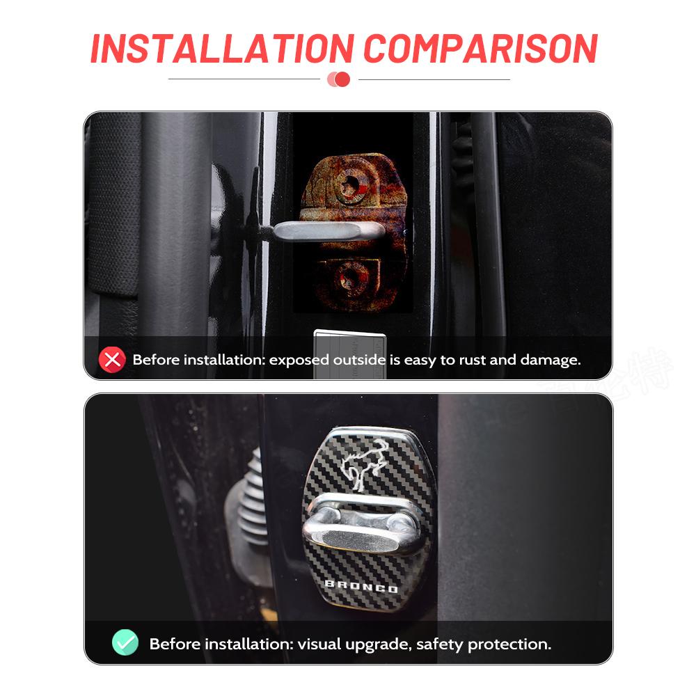 Для Bronco Sport 2-дверный 4-дверный дверной рычаг из нержавеющей стали Защитная крышка Накладка Аксессуары для интерьера Ford Bronco