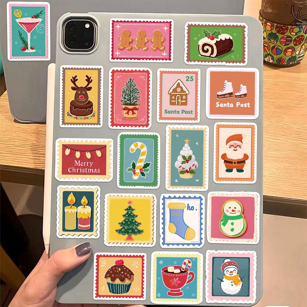 50PCS Stamps Christmas Cartoon Fun Stickers DIY Wallet Scrapbook Phone Case Laptop Tablet Decoration Stickers
