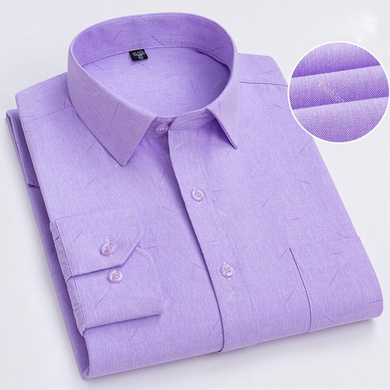 Мужская рубашка с длинным рукавом из 65% хлопка, с принтом в клетку, одинарный накладной карман, стандартной посадки, удобная, универсальная, тонкая, повседневная