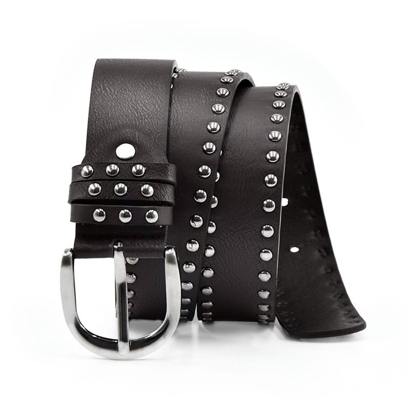 Women's Fashion Rivets Punk Style Wide Belt Casual Multi-color Jeans Accessories Versatile Student Belt
