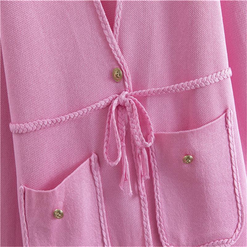 Женские платья Весенне-осенний комплект Повседневный Свободный Модный Кардиган Свитер Длинная Юбка Костюм из двух предметов