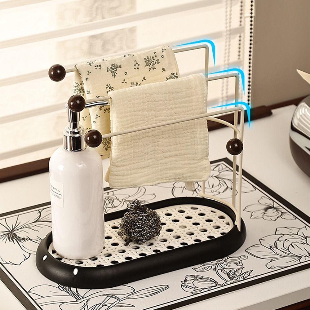 Household Jewelry Storage Rack Multi-Layered with Drawer Necklace Display Stand Plastic Space Saving Kitchen Rag Rack Home Use
