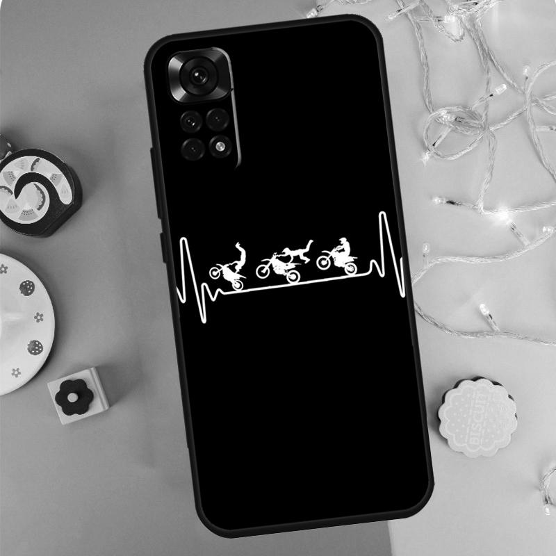 Motorcycle Heartbeat Case For Xiaomi Redmi Note 14 13 9 10 11 12 Pro 9S 10S 11S 12S Redmi 13C 10C 12C 14C Cover