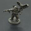 Vintage White Brass Miniature Dwarf Warrior Statue Desktop Board Game Warrior Model Toy Boys Desk Decorative Ornament Craft Gift