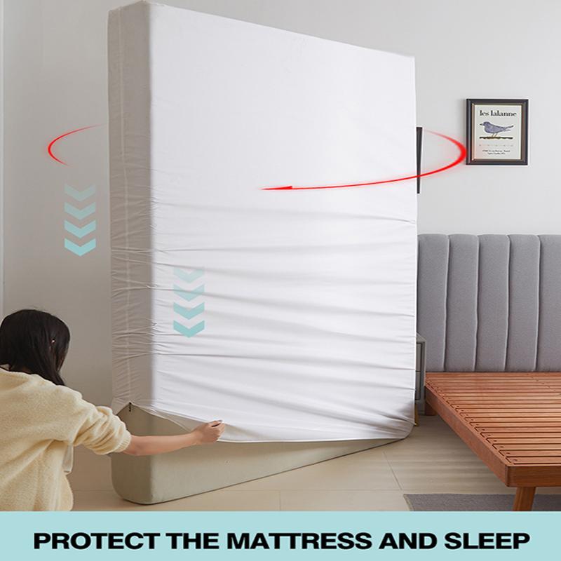 Водонепроницаемый наматрасник на молнии Мягкий и дышащий Бесшумный чехол для матраса для односпальной или двуспальной кровати, размера Квин/Кинг