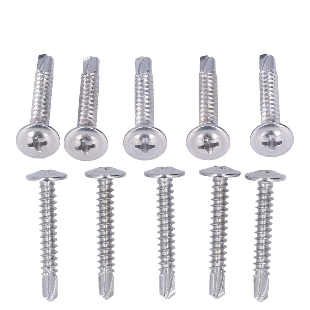 100 шт. Саморезы с крестообразным шлицем, винты с головкой под шайбу, крепежные элементы из нержавеющей стали 410, 4,8x32 мм 100 шт.