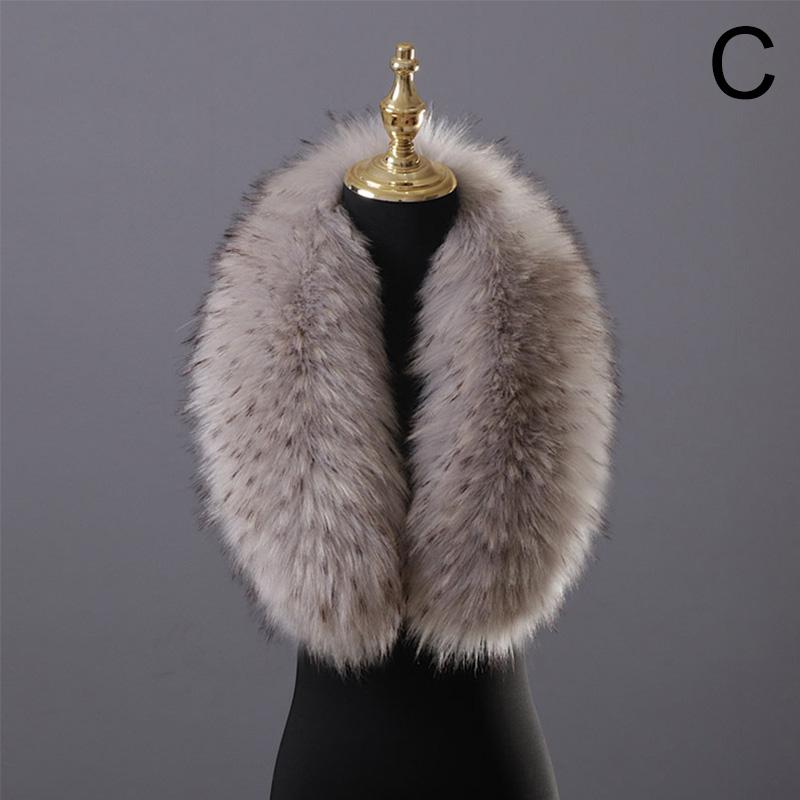 Winter Large Faux Fox Fur Collar Fake Fur Coat Scarves Luxury Women Men Jackets Hood Shawl Decor Female Neck Collar Wraps