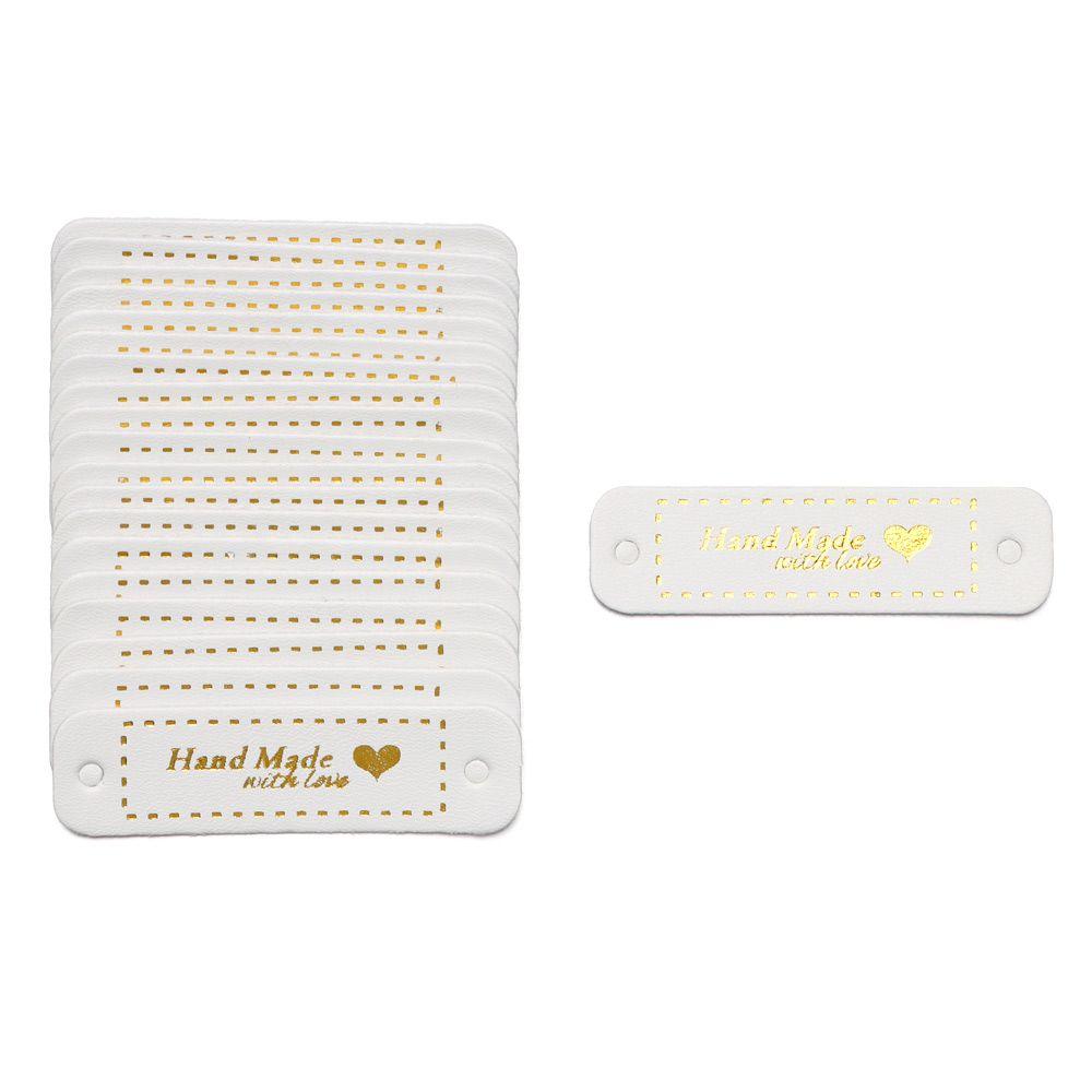 Декор для одежды Шляпа Сумка Бирки с бронзовым тиснением Ручная работа Сделано с любовью Этикетка для одежды Кожаные бирки ручной работы