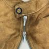 VERSACE CLASSIC Suede Leather Knit Single Riders Jacket Men M Camel(USED)