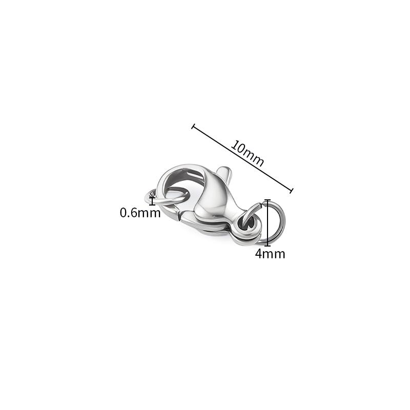 High Quality PVD Plated 18K Gold Stainless Steel Lobster Clasp with Open Ring Waterproof Connector Findings for Jewelry Making