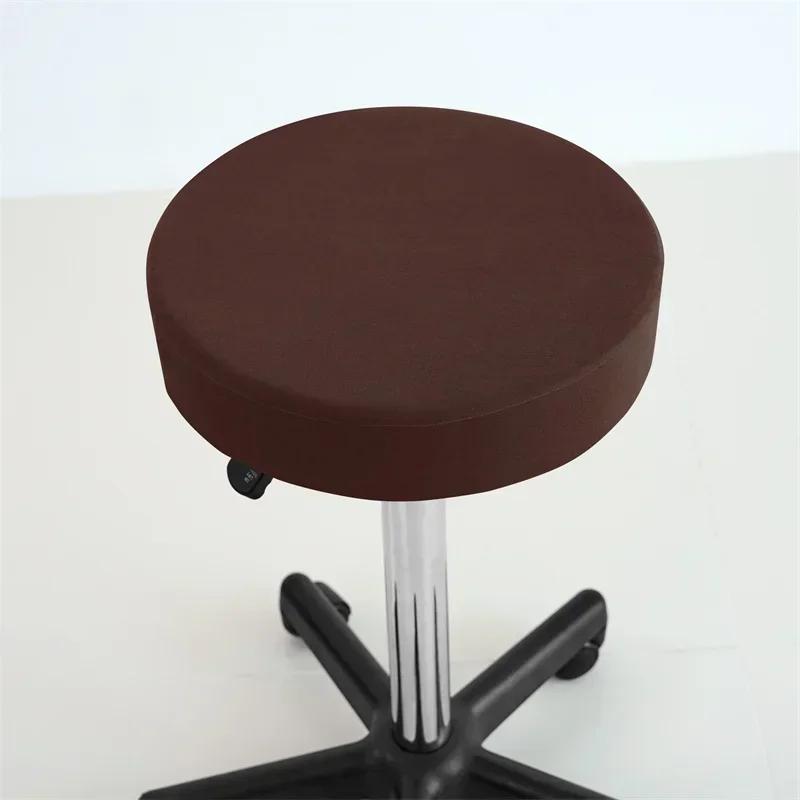 Чехлы для круглых стульев с эластичной резинкой Чехол для вращающегося барного стула Чехол для стула для бара, кофейни Защитное покрытие для сиденья Универсальный однотонный чехол для стула