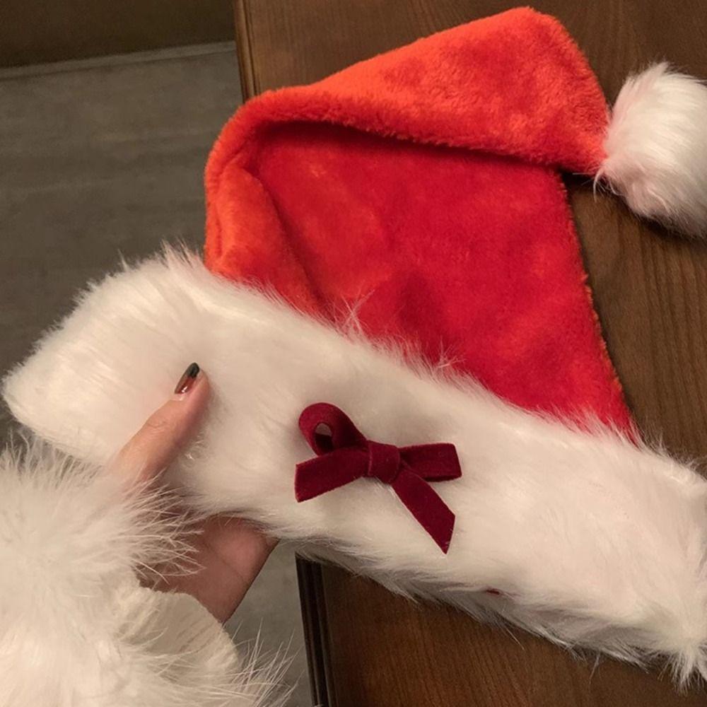 Весёлое Рождественское украшение Рождественская шапка Санта-Клауса Красная плюшевая шапка Санта-Клауса Шапка для детей