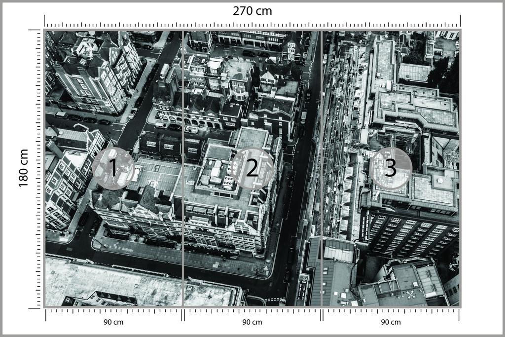 Photomural London Black And White Non-Woven 270x180