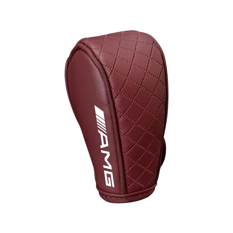 CRY1 1Pcs PU Leather Non-slip Wear-resistant Car Shift Handle Stickers For Mercedes Benz C400 C450 C160 C180 C200 C220 C250 C300 C350
