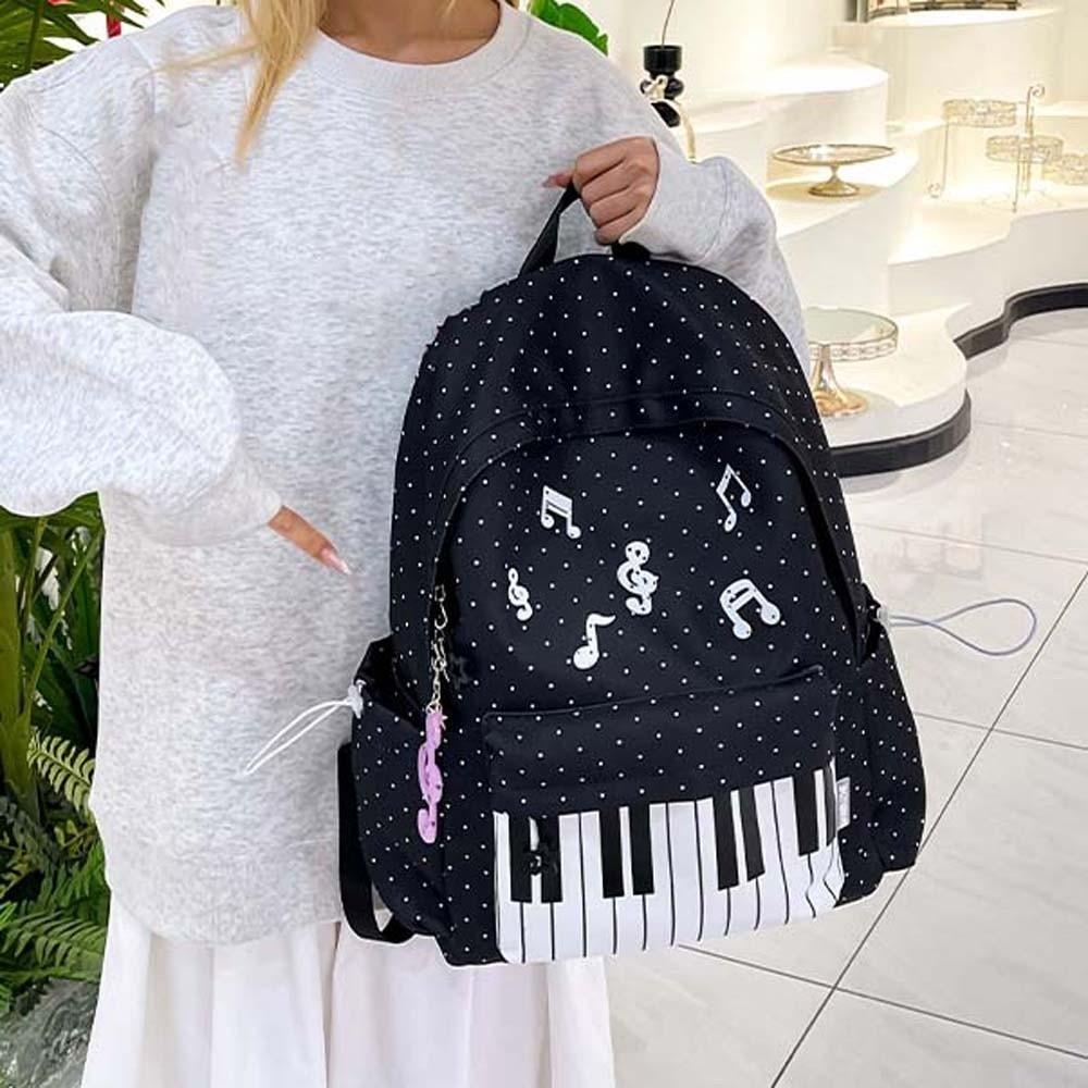 Nylon Piano Backpack Multi Pocket Keyboard Bookbag Polka Dot Pack Cute Schoolbag Teenage Girls