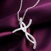 925 Sterling Silver Cross Zircon Pendant Necklace Wedding Charm Jewelry
