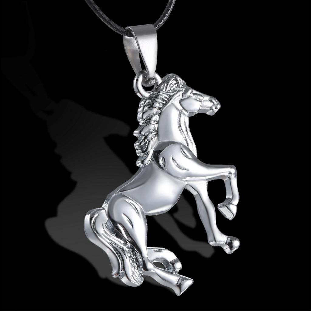 Fashion Cute Animal Horse Pendant Necklace For Women Dainty Silver Color Chain Clothing Costume Jewelry Accessories Wholesale