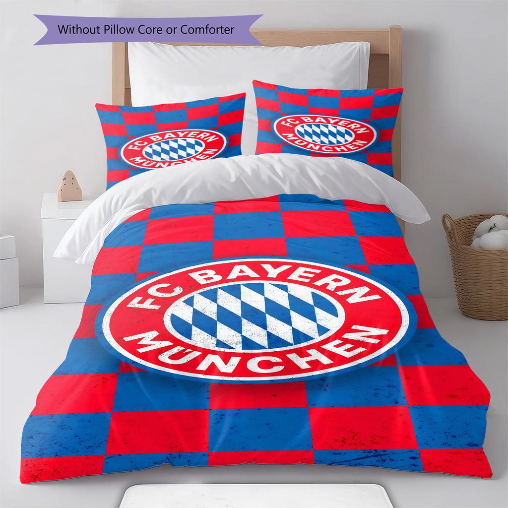 FCB logo Pattern Bedding Quilt Set Quilt Cover Pillowcase Home Decoration Birthday Gift (1 * duvet cover + 2 * pillowcase, without core)