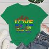 (Premium T-shirt)Cute Lgbt All For Love And Love For All Printed T-Shirts For Women Short Sleeve Funny Round Neck Tee Shirts