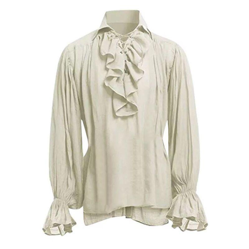 Классическая мужская средневековая рубашка эпохи Возрождения в пиратском стиле с длинным рукавом, стильный дизайн