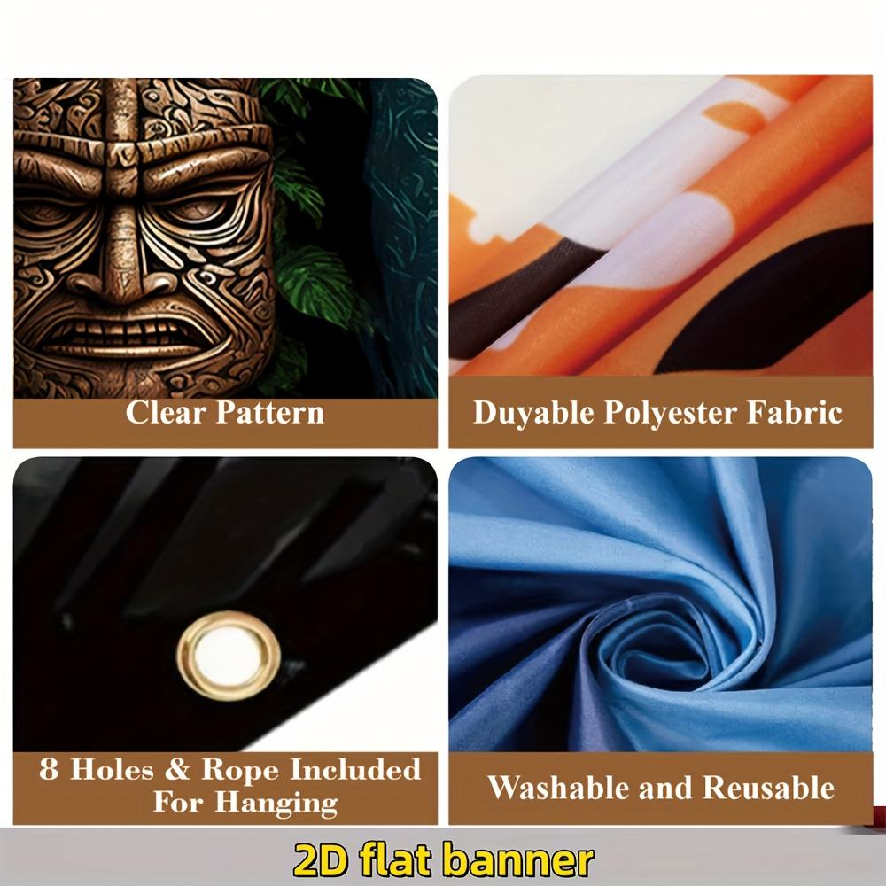2D Flat Banner 1pc Banner Tiki Creative Pattern Backdrop Polyester Holiday Decor 398.78*180.34cm