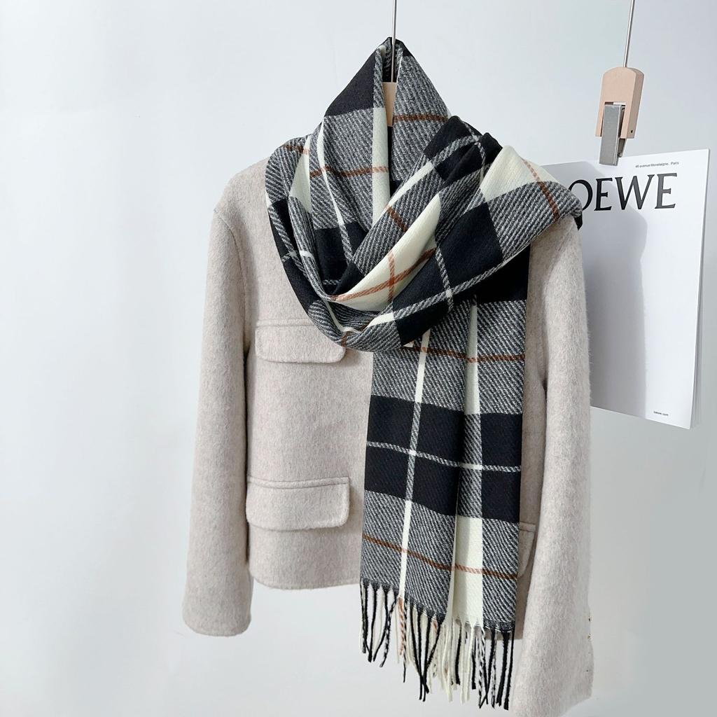 Осенне-зимний новый британский ретро-стиль для студентов, теплая и ветрозащитная шаль-шарф, имитация кашемира