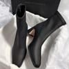 2024 New High-heeled French Thin Elastic Simple Short Boots for Women