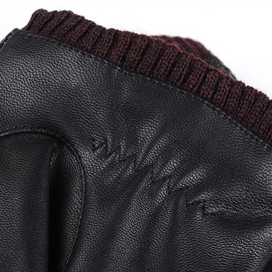 Зимние уличные теплые водонепроницаемые перчатки с полными пальцами из искусственной кожи с сенсорным экраном для велоспорта