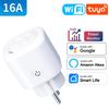 Умная розетка Tuya WiFi 16A, EU-вилка, Монитор мощности, Функция таймера, Розетка, Безопасная розетка, Работает с Google Home Alexa